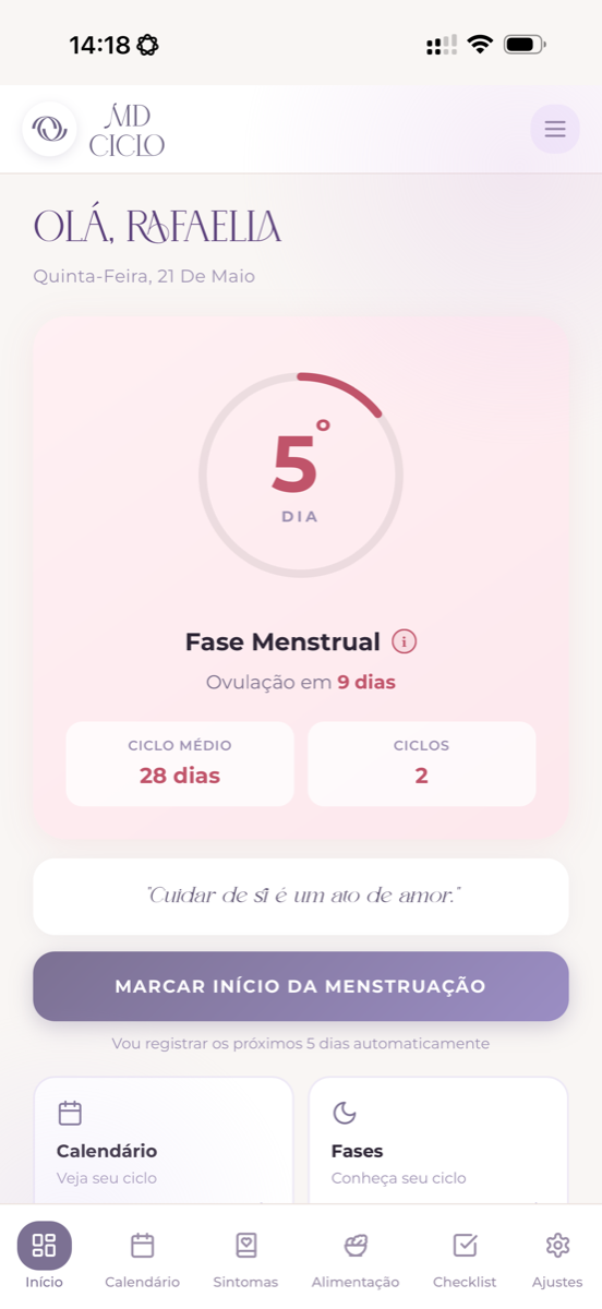Tela inicial do MD CICLO